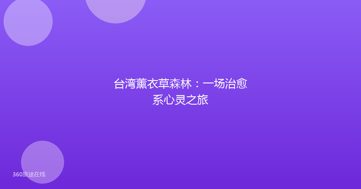 台湾薰衣草森林：一场治愈系心灵之旅